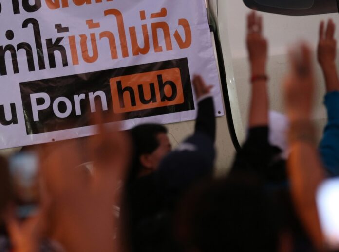 The protest after adult website Pornhub is blocked from access in Thailand