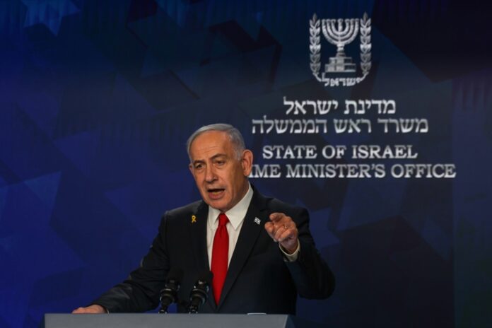 Israeli Prime Minister Netanyahu addresses press conference in Jerusalem