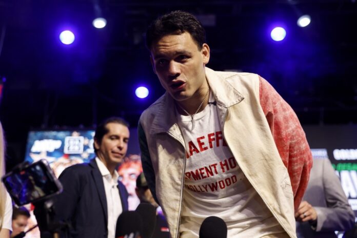 Boxers Jake Paul and Julio Cesar Chavez Jr. hold press conference for upcoming boxing mastch