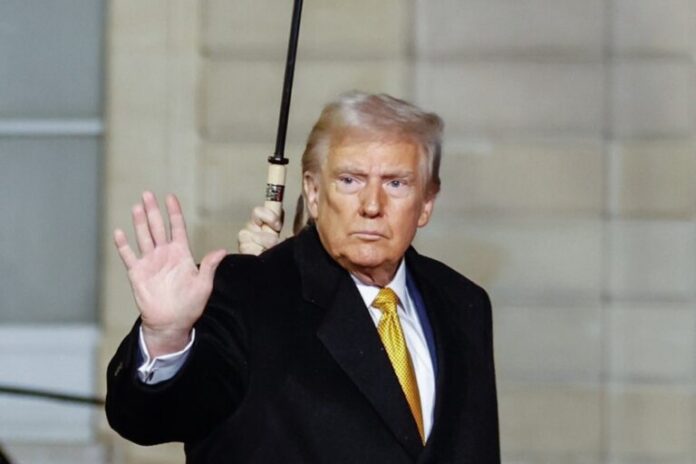 French President Macron receives US president-elect Donald Trump at the Elysee Palace