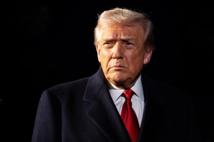 US President Trump speaks to reporters before departure from the White House