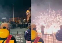 Напнато пред српскиот парламент: Одекнуваат топовски удари, полицијата реагираше, од шаторот ечат патриотски песни