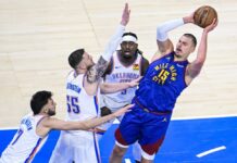 Никола Јокиќ лебди на теренот, сите други барем се трудат