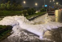 Хемиска пена истече од шахта на булеварот „Александар Македонски“ во Гази Баба, Орце Ѓорѓиевски најави санкции/ФОТО