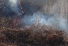 Над селото Арнакија во општина Сарај е регистриран пожар на непристапен терен