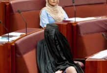 Колегите гневни: Крајнодесничарска сенаторка се појави во парламентот во бурка – седницата прекината откако одби да ја соблече