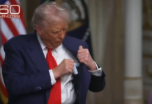 Трамп извади парче хартија од палтото за време на интервју: „Донесов список на војни кои ги завршив, погледнете го“/ВИДЕО