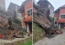 ЦУК презема мерки: Поради свлечиште загрозени четири куќи во тетовското село Шипковица, жителите се евакуираат