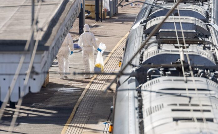 Aftermath of stabbing on train travelling to London from Doncaster