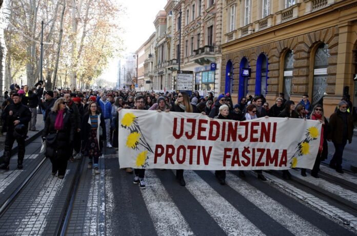 'United Against Fascism' march in Zagreb