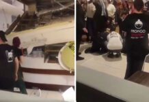 Се урна дел таванот во трговскиот центар „Космос“ во Солун, повредена е жена/ВИДЕО