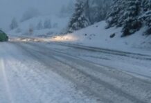 ЦУК со апел за претпазливост: На одделни патни правци е евидентирана појава од ледени зрна – предизвикуваат брзо и ненадејно заледување на коловозите