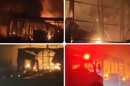 Четири лица настрадаа, се трага по исчезнати: Пожар ја уништи грчката фабрика за бисквити „Виоланта“/ВИДЕО