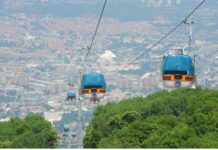 Силен ветер ја сопре жичницата на Водно