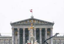 Снег ја блокираше Виена – сите летови откажани, автопатите затворени