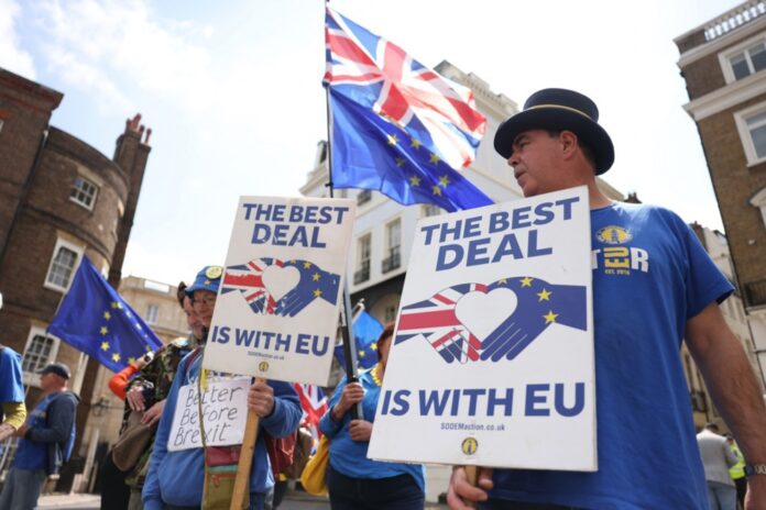 Anti-Brexit protest on the sidelines of UK-EU Summit in London