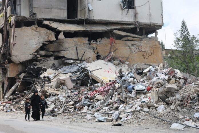 Rubble in Southern Lebanon amid 10-day Israel-Lebanon ceasefire