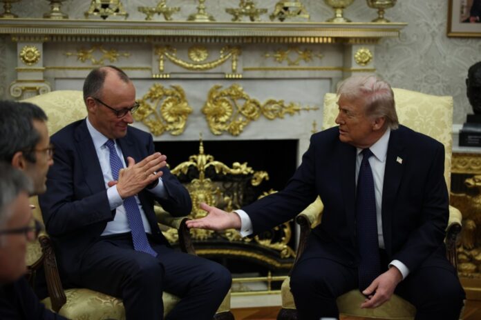 US President Trump meets German Chancellor Merz at the White House