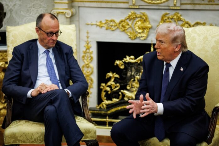 US President Trump meets German Chancellor Merz at the White House