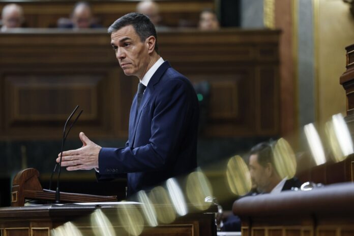 Spanish PM Sanchez attends a plenary session of the lower house of parliament