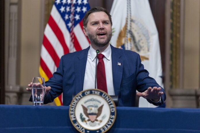 US Vice President JD Vance hosts a White House anti-fraud task force meeting