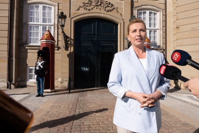 Danish Prime Minister Mette Frederiksen meets with King Frederik