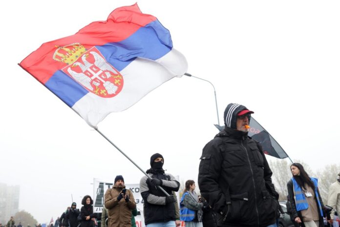 Rally marking one year since the start of university students protests in Serbia