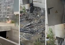 Пожар во нова станбена зграда во Кисела Вода: Оган, чад и детонации ги разбудија станарите/ВИДЕО