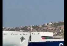 Траект полн со патници се судри со брод! Камерите ја снимија драмата кај Крит/ВИДЕО