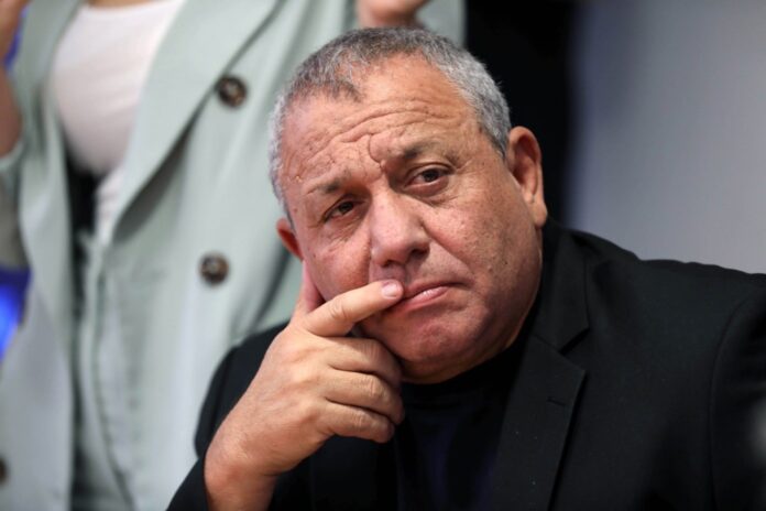 Former Israel Defense Forces Chief of Staff Eisenkot attends a press conference at the Israel Democracy Institute