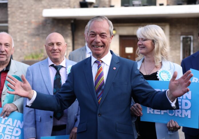 Reform Party leader Nigel Farage speaks in London after local elections