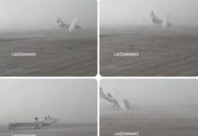Ветрови со сила на ураган во Италија ги превртуваа авионите на пистата/ВИДЕО