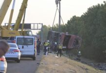 Страшна сообраќајна несреќа во Унгарија: Најмалку 12 лица загинаа, а десет се тешко повредени кога туристички автобус се лизна од автопат