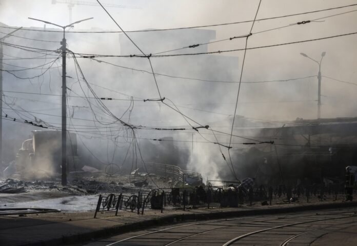 The aftermath of the combined overnight Russian attack on Ukraine