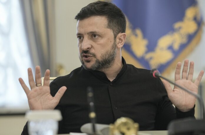 Ukrainian President Volodymyr Zelensky holds briefing in Kyiv