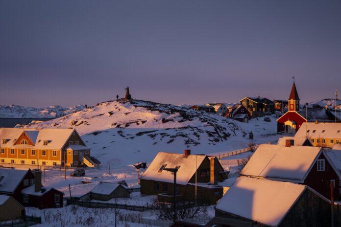 Greenland sunset over Nuuk