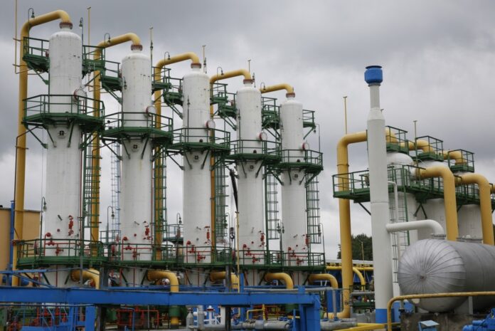 Gas storage near western Ukrainian town Stryi