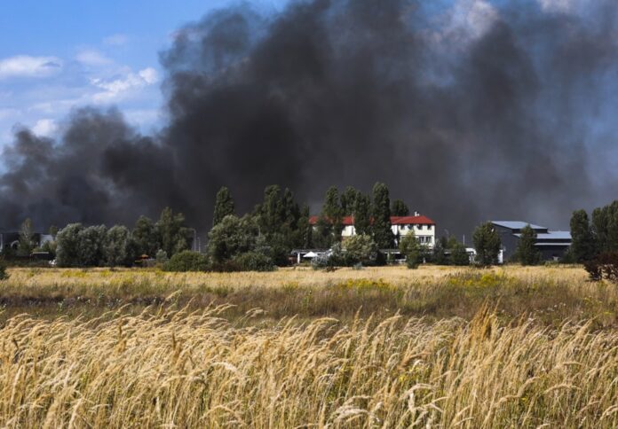 Aftermath of a Russian strike near Kyiv
