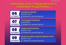 Тематски вечери во Младинскиот центар Карпош