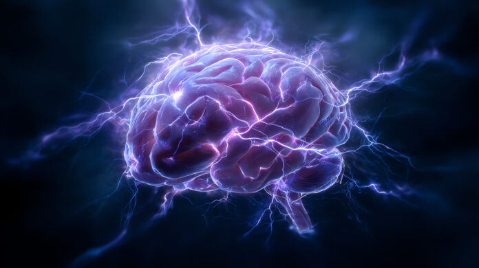 luminous human brain, AI generated