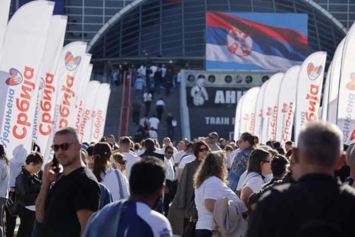 Ruling SNS party pre-election rally in Belgrade