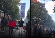 Протестот во Тирана излезе од контрола: Петарди, камења и водени топови, приведени се 23 лица/ВИДЕО