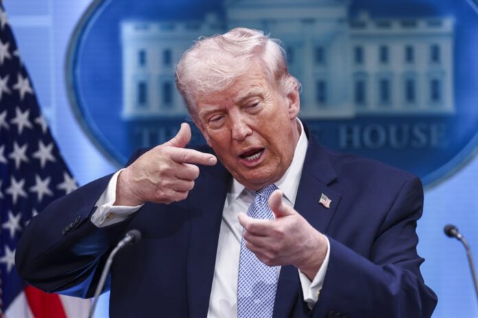 US president and secretary of defense brief media on Iran