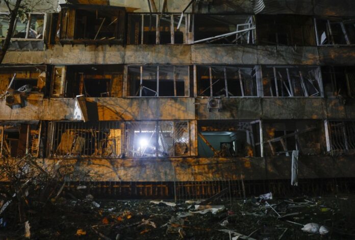 Russian strike damages residential area in Kyiv